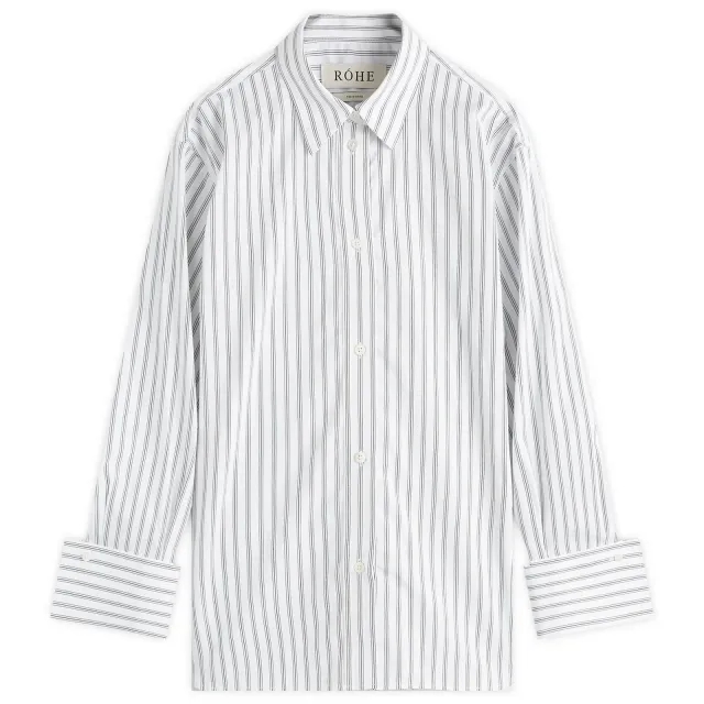 Rohe Oversized Striped Shirt Black And White