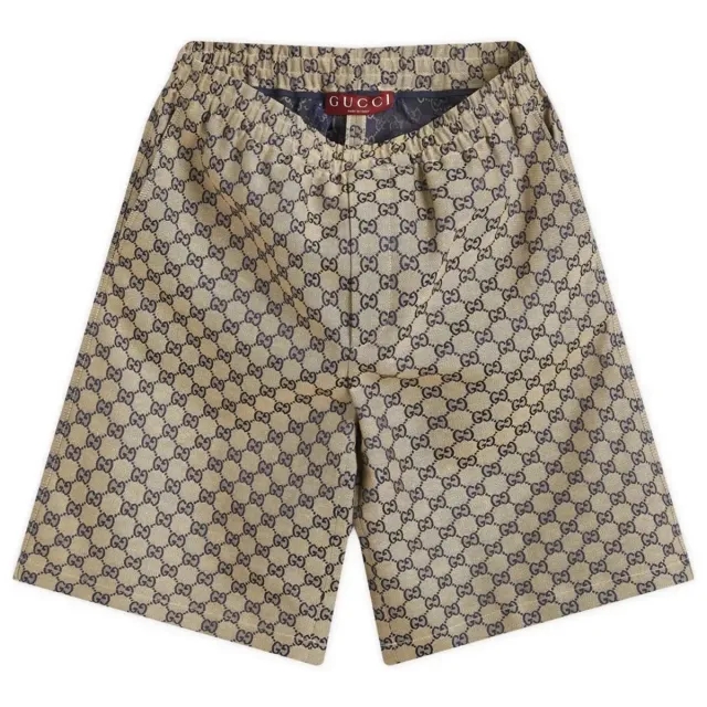 Gucci Men's GG Supreme Jacquard Shorts Beige