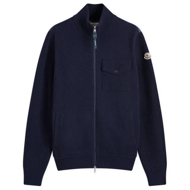 Moncler Men's Wool Zip Through Caridgan Navy