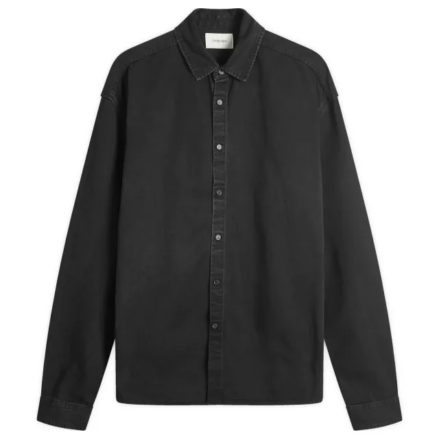 Saint Laurent Men's Relaxed Denim Overshirt Raven Black
