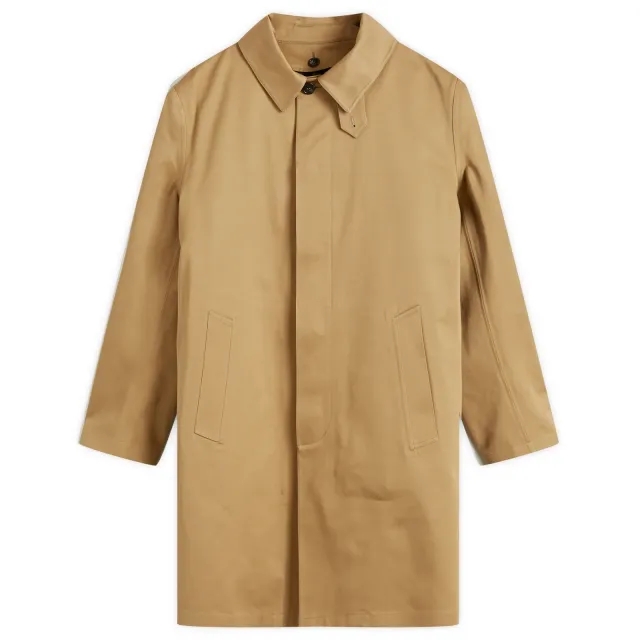 Saint Laurent Men's Mackintosh Leopard Lined Coat Beige