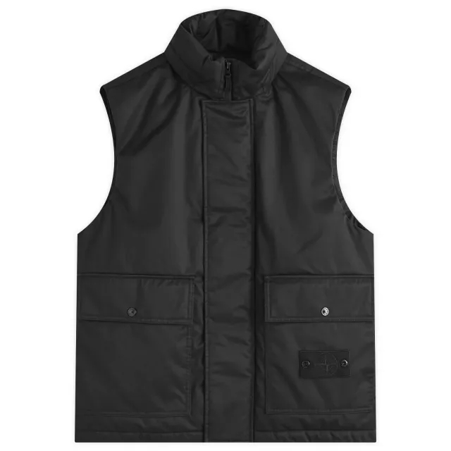Stone Island Men's Ghost Twill Wool-TC Down Vest Black