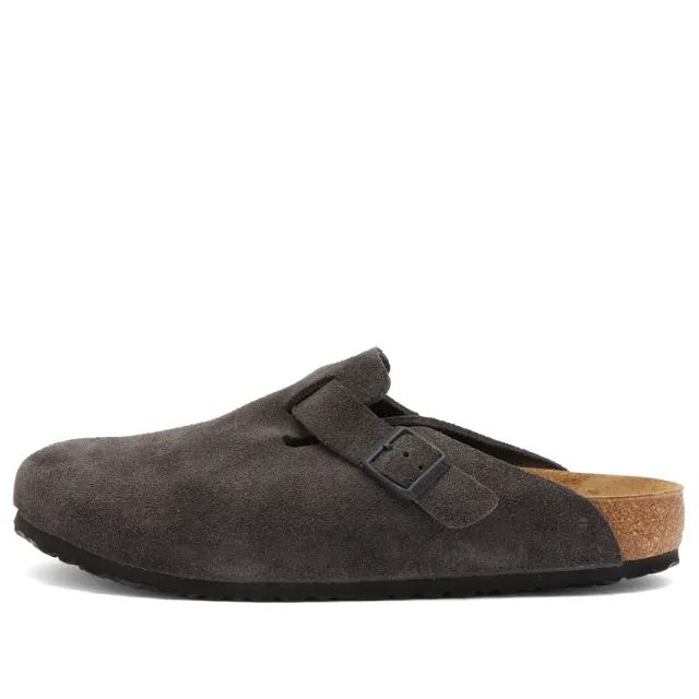 Birkenstock Men's Boston Velvet Grey Suede