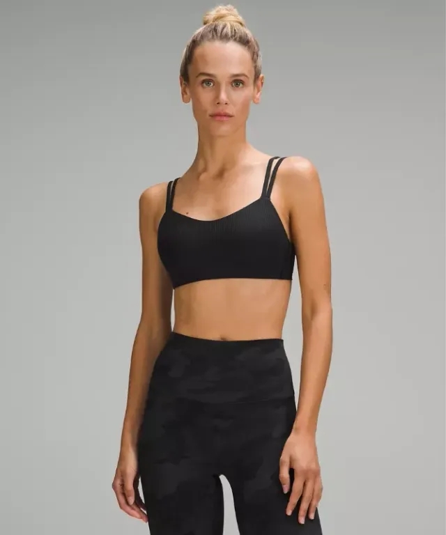 lululemon – Women's Like a Cloud Ribbed Sports Bra Light Support, B/C Cup – Color Black – Size 10