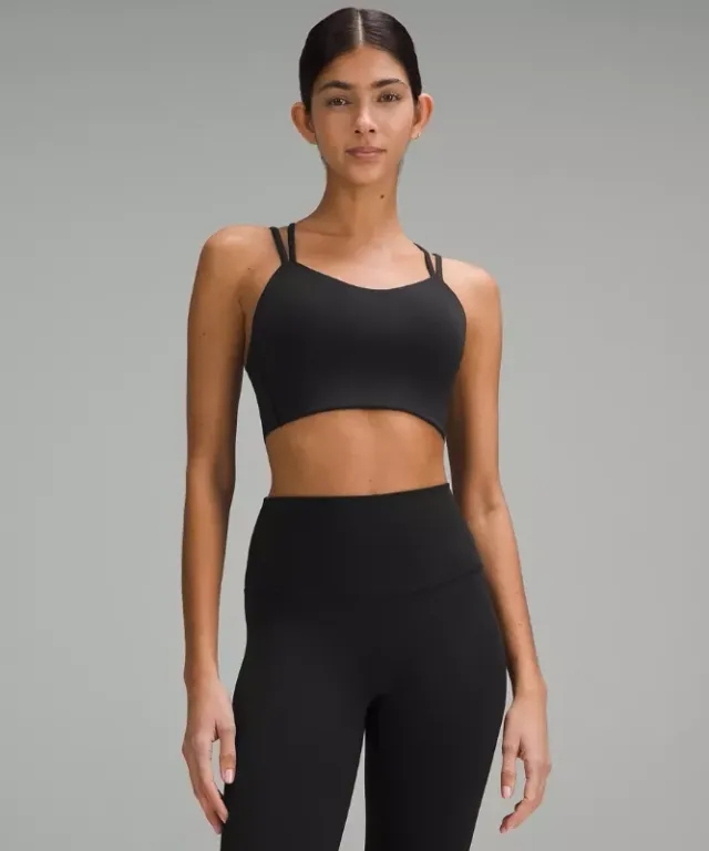 lululemon – Women's Like a Cloud Longline Sports Bra Light Support, B/C Cup – Color Black – Size 10