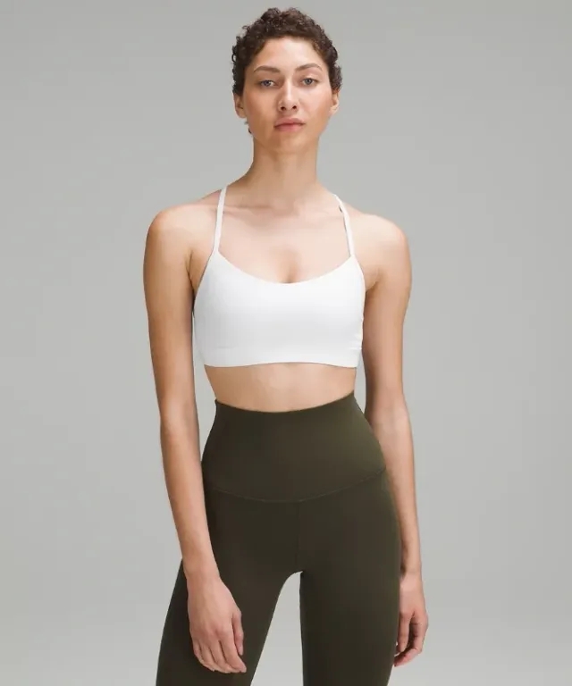lululemon – Women's Flow Y Sports Bra Nulu Light Support, A-C Cups – Color White – Size 10