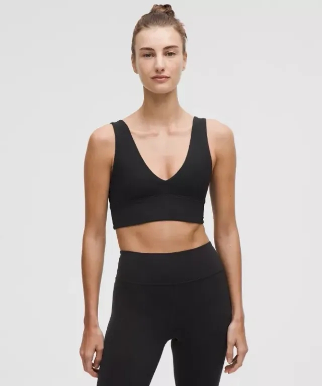 lululemon – Women's Align V-Neck Sports Bra Light Support, A/B Cup – Color Black – Size 10