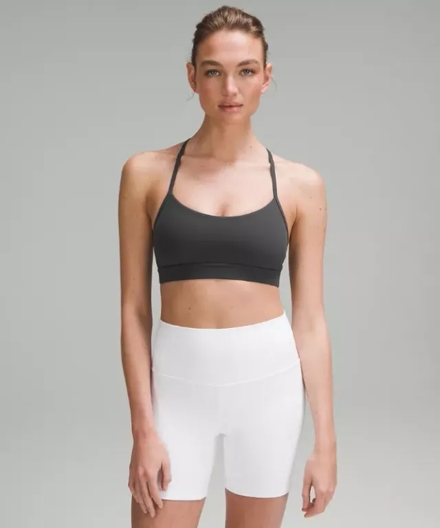 lululemon – Women's Flow Y Sports Bra Nulu Light Support, A-C Cups – Color Grey – Size 10