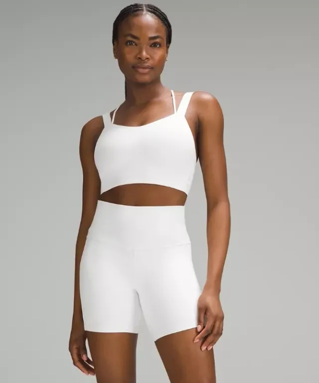 lululemon – Women's Like a Cloud Longline Sports Bra Light Support, D/DD Cup – Color White – Size 10