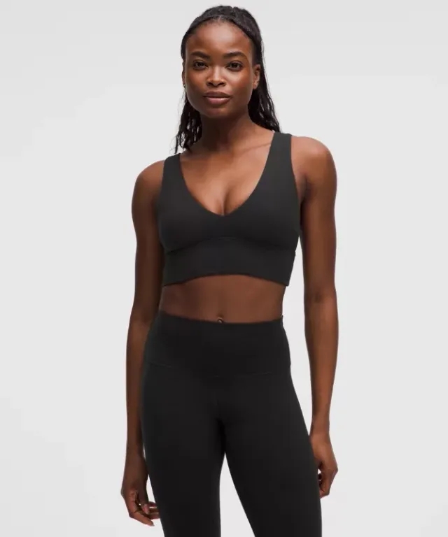 lululemon – Women's Align V-Neck Sports Bra Light Support, C/D Cup – Color Black – Size 10
