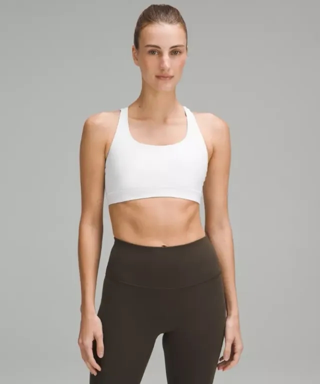 lululemon – Women's Energy Sports Bra Medium Support, B-D Cups – Color White – Size 10