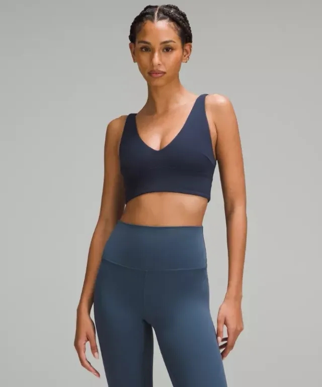 lululemon – Women's Align V-Neck Sports Bra Light Support, C/D Cup – Color Blue – Size 10
