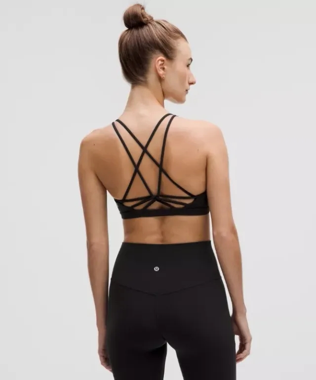 lululemon – Women's Nulu Strappy Scoop-Neck Sports Bra Light Support, A/B Cup – Color Black – Size 10