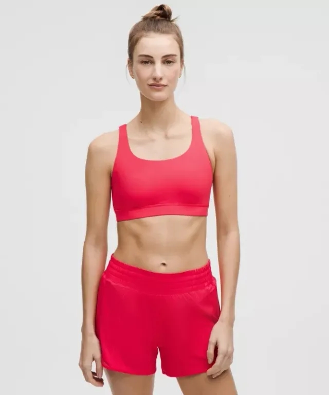 lululemon – Women's Energy Sports Bra Medium Support, B-D Cups – Color Red – Size 10