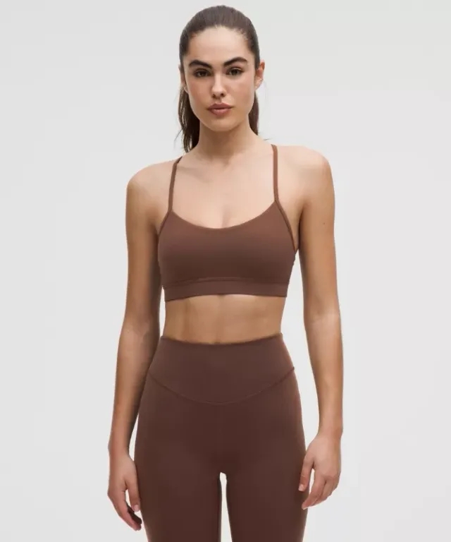 lululemon – Women's Flow Y Sports Bra Nulu Light Support, A-C Cups – Color Brown – Size 10