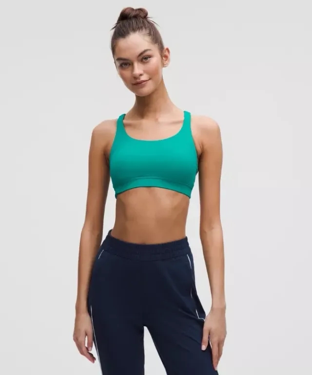 lululemon – Women's Energy Sports Bra Medium Support, B-D Cups – Color Green – Size 10