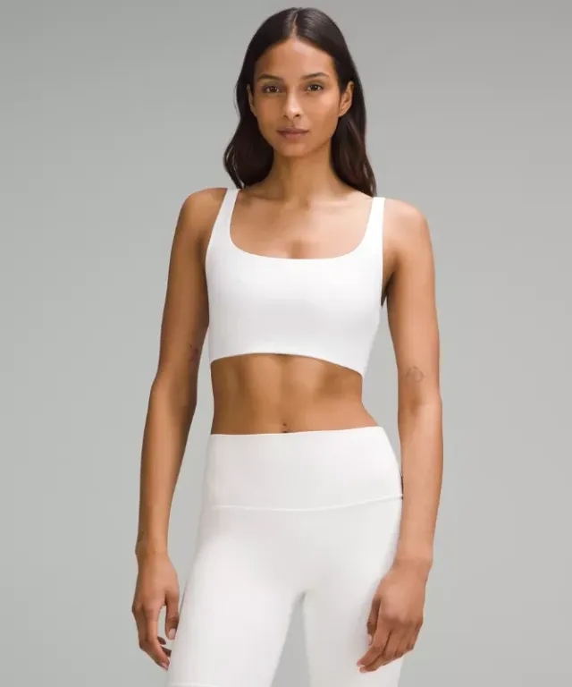 lululemon – Women's Bend This Scoop and Square Sports Bra Light Support, A-C Cups – Color White – Size L/XL