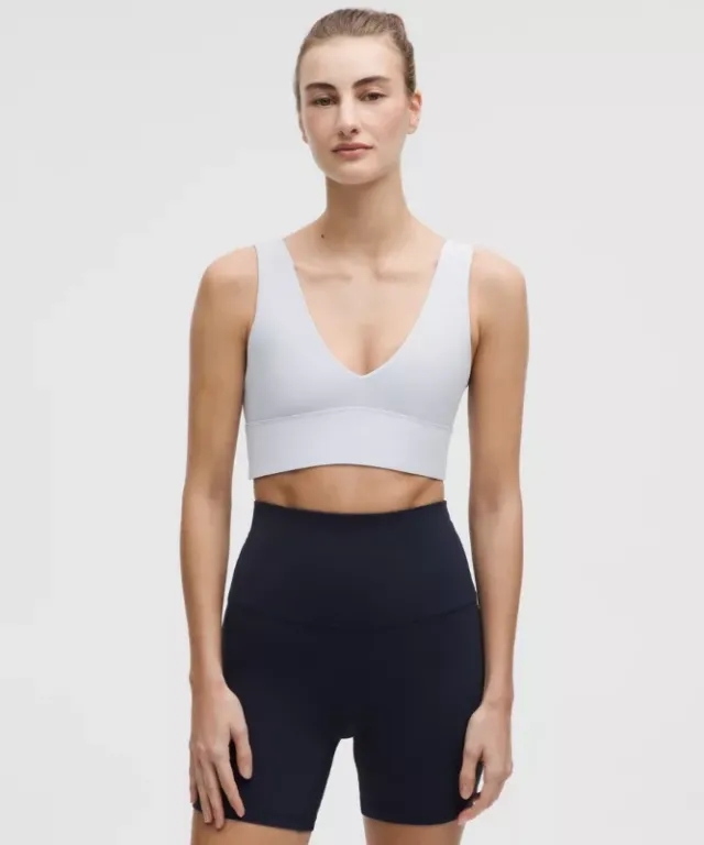 lululemon – Women's Align V-Neck Sports Bra Light Support, A/B Cup – Color Blue – Size 10
