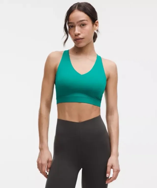 lululemon – Women's Envital Sports Bra Medium Support, D/DD Cup – Color Green – Size 8