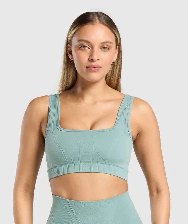  Corset Seamless Sports Bra - Celeste Blue
