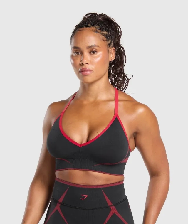  Apex Lift  Seamless Sports Bra - Black/Carmine Red