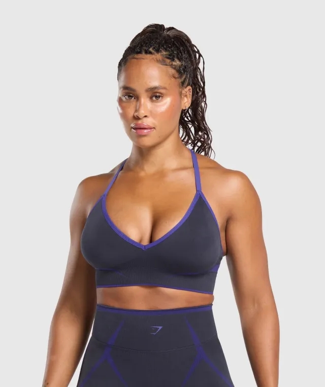  Apex Lift  Seamless Sports Bra - Heavy Blue/Cobalt Purple