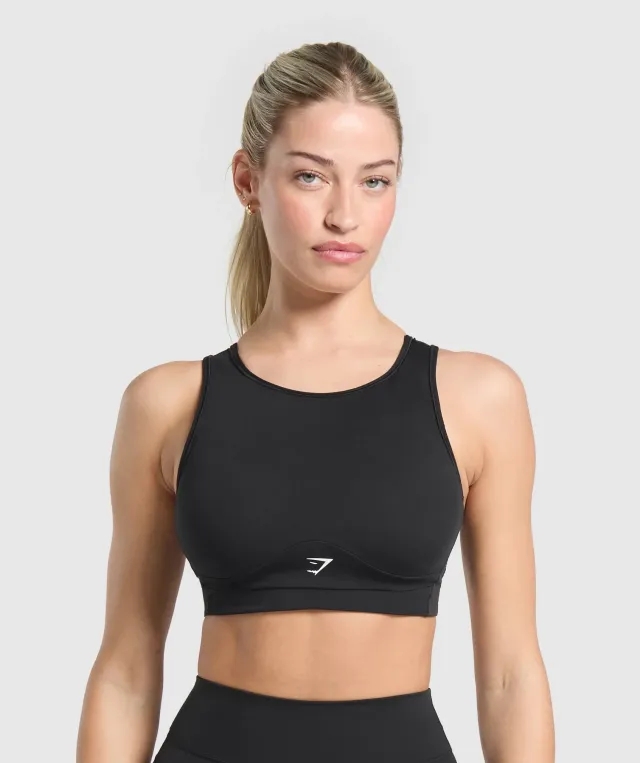  Mesh Back Sports Bra - Black