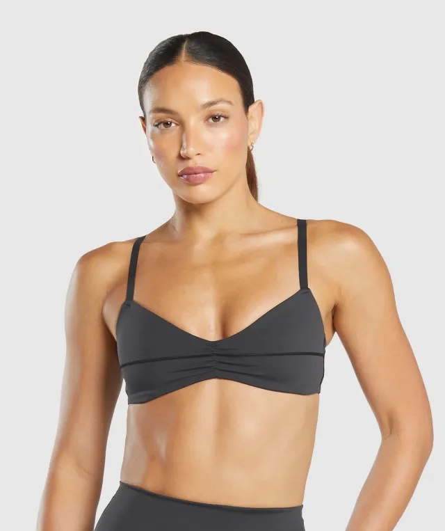  Elevate Ruched Sports Bra - Black