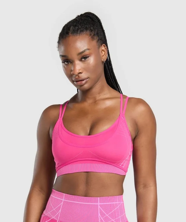  Apex Seamless Strappy Sports Bra - Valley Pink/Sour Pink