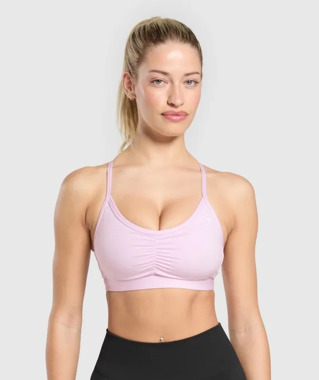  Ruched Sports Bra - Ice Pink
