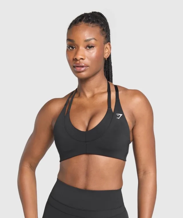 Reps T Back Sports Bra - Black
