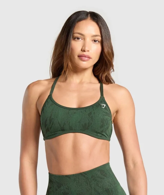  Adapt Camo Cross Back Sports Bra - Trail Green/Classic Green