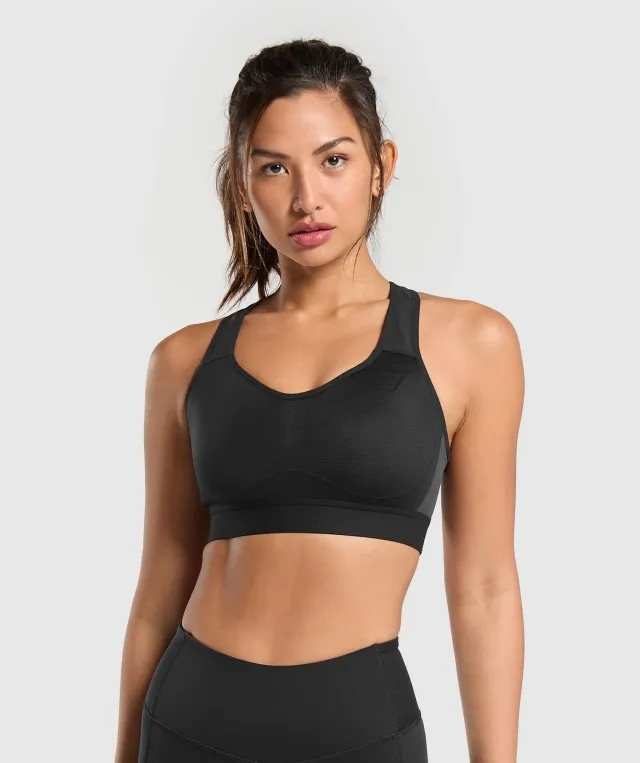  Lightweight High Support Sports Bra - Black