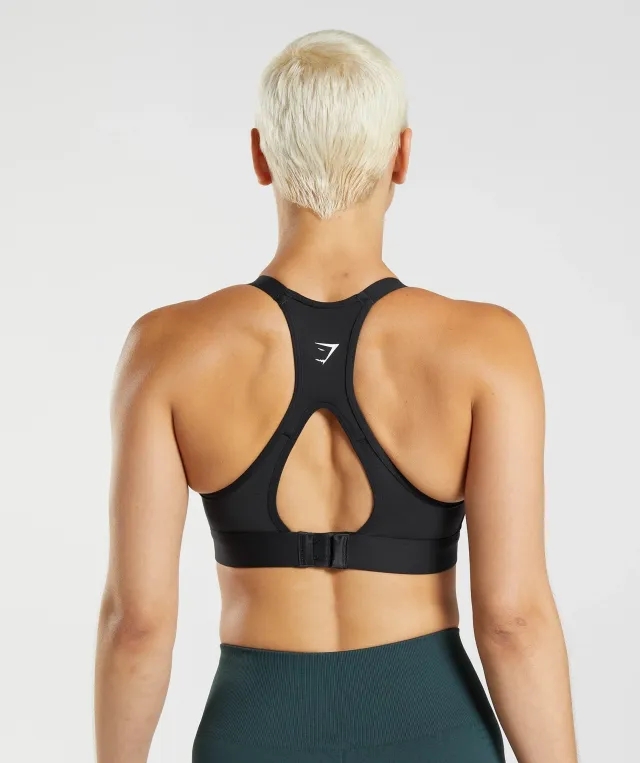  Cut Out Back High Support Sports Bra, B/C-E/F - Black
