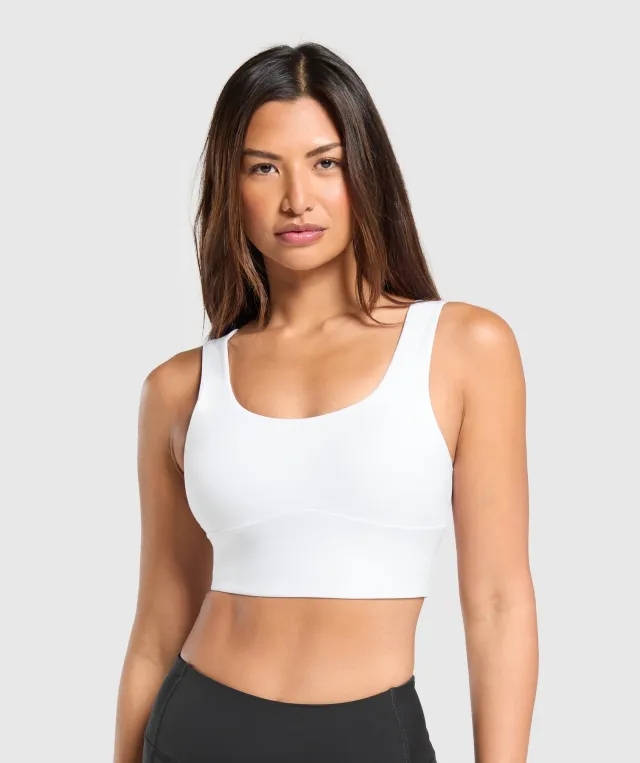  Longline Sports Bra - White
