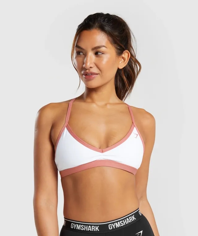  Minimal Sports Bra - White/Classic Pink