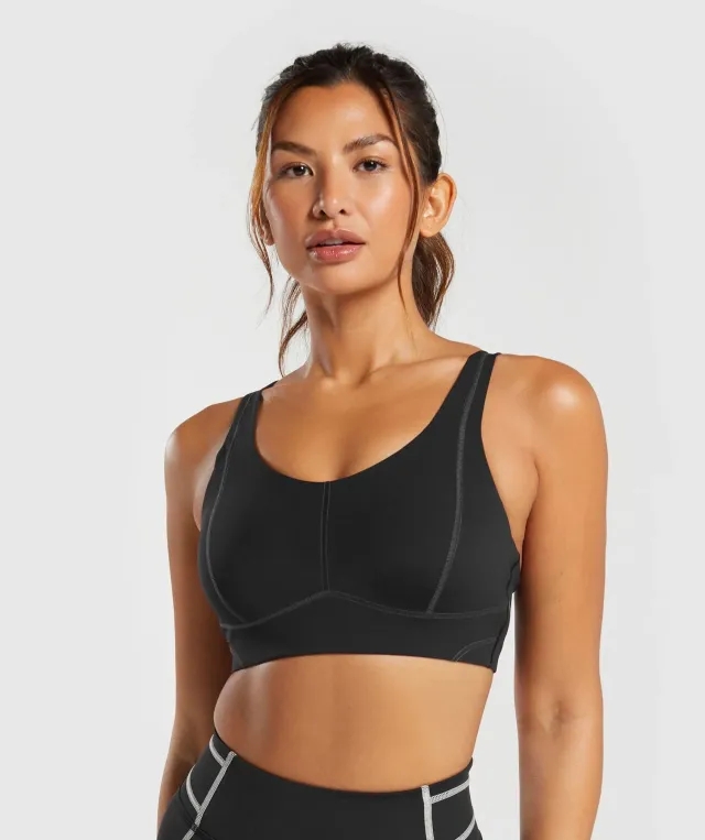  Stitch Feature Sports Bra - Black