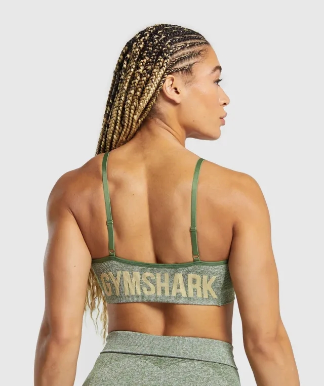  Flex Strappy Sports Bra - Force Green/Vanilla Beige