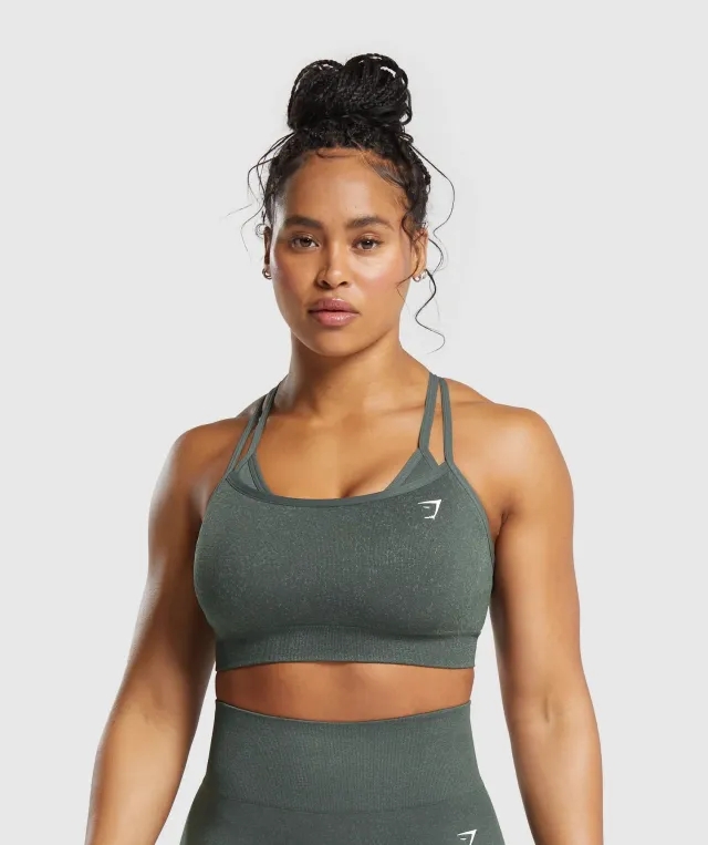  Adapt Fleck Seamless Sports Bra - Slate Teal/Cargo Teal
