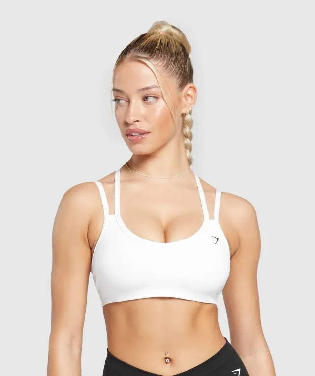 Strap Feature Sports Bra - White