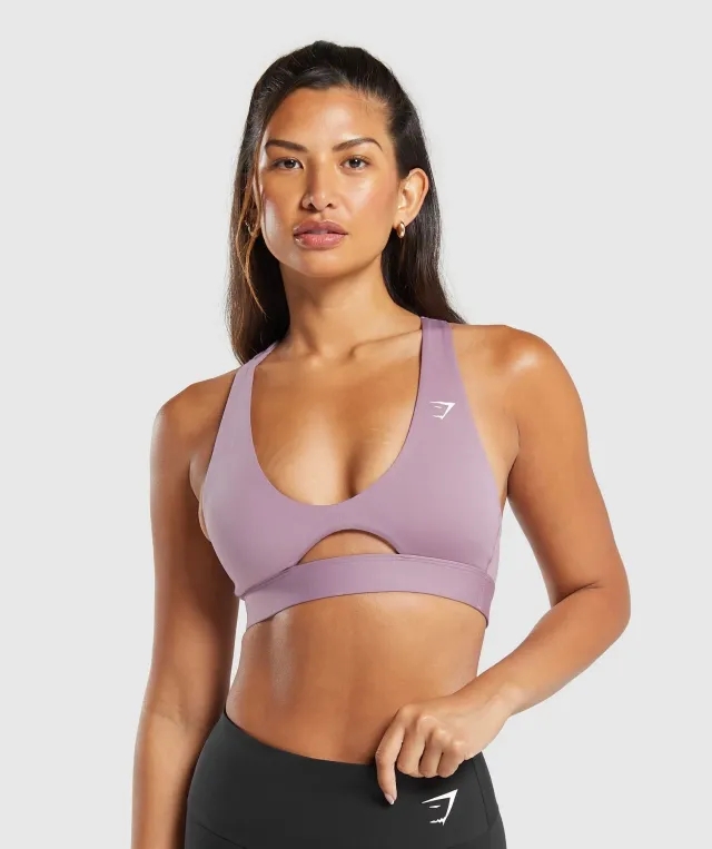  Peek A Boo Sports Bra - Soft Purple