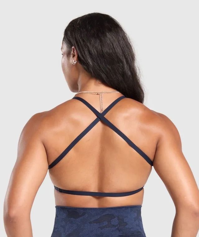  Adapt Camo Cross Back Sports Bra - Midnight Blue/Ash Blue