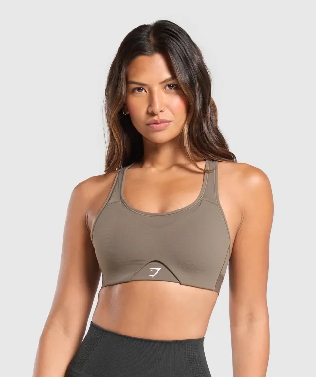  Hybrid Sports Bra - Camo Brown