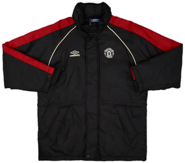 2000-01 Manchester United Umbro Padded Bench Coat - 9/10 - (XL.Boys)