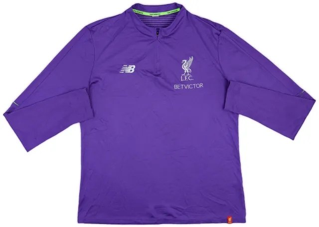 2018-19 Liverpool New Balance 1/4 Zip Drill Top - 8/10 - (L)