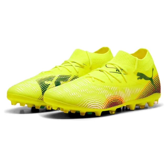 PUMA Future 8 Match MG Football Boots, Yellow Alert/Black/Sun Struck