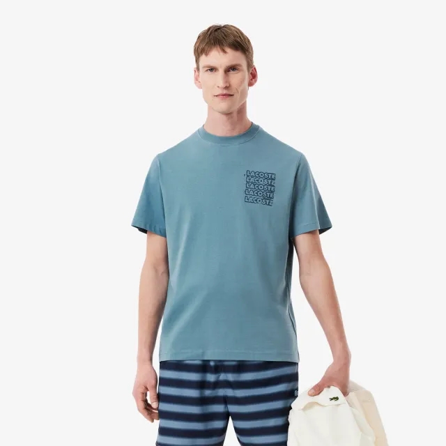 Lacoste Cotton Jersey Graphic T-shirt - Blue
