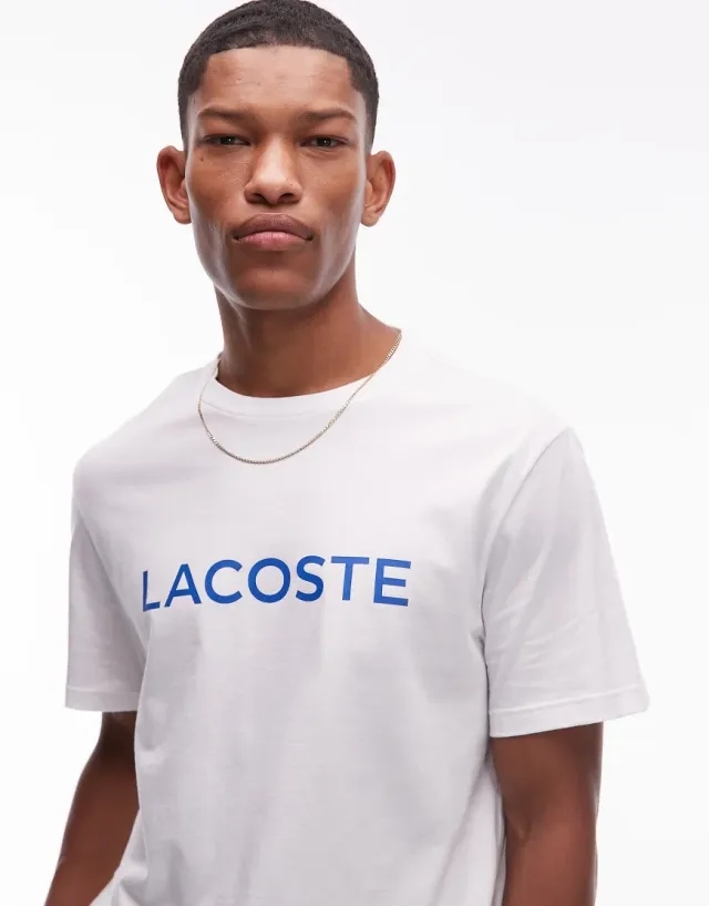 Lacoste Loungewear T-Shirt In White With Logo Print