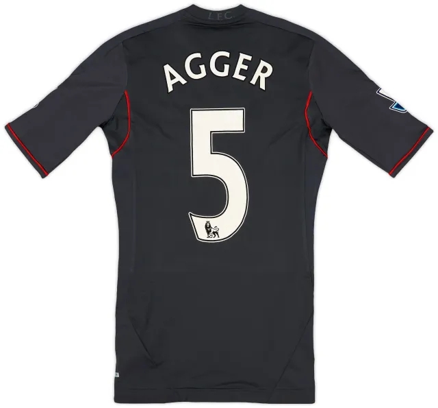 2011-12 Liverpool Player Issue TechFit Away Shirt Agger #5 (S/M)
