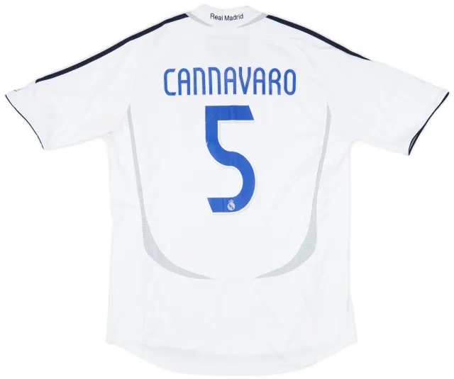 2006-07 Real Madrid Home Shirt Cannavaro #5 - 6/10 - (XL)